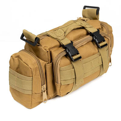 Сумка тактична Tactical, сумка нагрудна з ременем на плече 5 літрів кордура, на пояс Койот