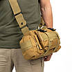 Сумка тактична Tactical, сумка нагрудна з ременем на плече 5 літрів кордура, на пояс Койот, фото 3