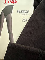 Термо колготи 250 ден з мікрофібри на флісі зимові теплі м'які Leg's Fleece 250 чорні S/M L/XL, фото 4