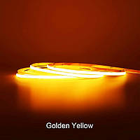 Матрична світлодіодна стрічка жовта (GOLDEN YELLOW) COB 12V 12W 1100Lm IP20 8мм