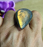 Шикарний персень із пурпуровим лабрадором, фото 3