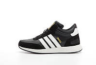 Чоловічі зимові кросівки Adidas Iniki Black White Winter Fur (чорні) повсякденні кросівки 14479 Адідас