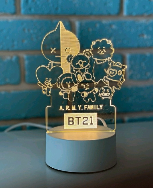 Світильник BT21 Нічник на Підставці ARMY BTS (00688), фото 1