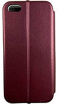 Чохол книжка Elegant book для Apple iPhone 5/5S/SE бордовий, фото 3