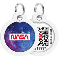 Адресник для животных WAUDOG Smart ID с QR паспортом "NASA21", круг 30 мм (230-0148) - Топ Продаж!