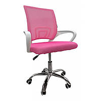Крісло офісне на колесах Bonro Бонро B-619 біло-рожеве (42400019)