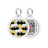 Адресник для животных WAUDOG Smart ID с QR паспортом "Бэтмен узор", круг 30 мм (230-1020) - Топ Продаж!