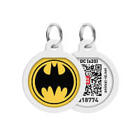 Адресник для животных WAUDOG Smart ID с QR паспортом "Бэтмен лого", круг 30 мм (230-1006) - Топ Продаж!