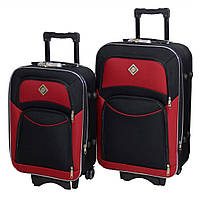 Набір валіз Bonro Style 2 шт текстильні дорожні на колесах чорно-вишневий 42400028