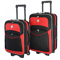 Набір валіз Bonro Style 2 шт текстильні дорожні на колесах чорно-червоний 42400029