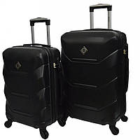 Набір валіз Bonro 2019 2 шт пластикові дорожні на колесах чорний 42400059