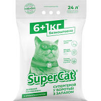 Наполнитель для туалета Super Cat Древесный впитывающий с ароматизатором 6+1 кг (12 л) (3552) - Топ Продаж!