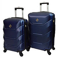 Набор чемоданов дорожных пластиковых на колесах Bonro (Бонро) 2019 темно-синий (2 шт) (42400060)