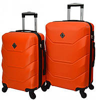 Набір валіз Bonro 2019 2 шт пластикові дорожні на колесах помаранчевий 42400064
