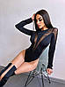 Боді жіноче з біфлексу зі вставками із сітки Sb1269, фото 6