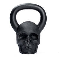 Гиря Череп чорна 12 кг спортивна чавунна для кросфіту Skull