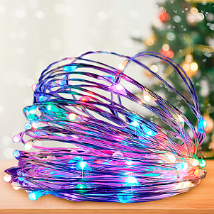 Святкова гірлянда на батарейках Xmas "Роса" 5 м, мультисвітлення / HA-55, фото 1
