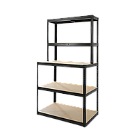 Стелаж металевий Siker SP106030C 180x100x60 см, 5 полиць чорний для складу, гаража та будинку (42400214)