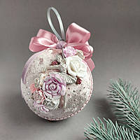 Ялинкова іграшка оксамитова куля №7