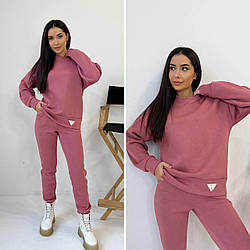 Жіночий зимовий спортивний костюм двійка на флісі кофта-худі та штани, норма і напівбатал
