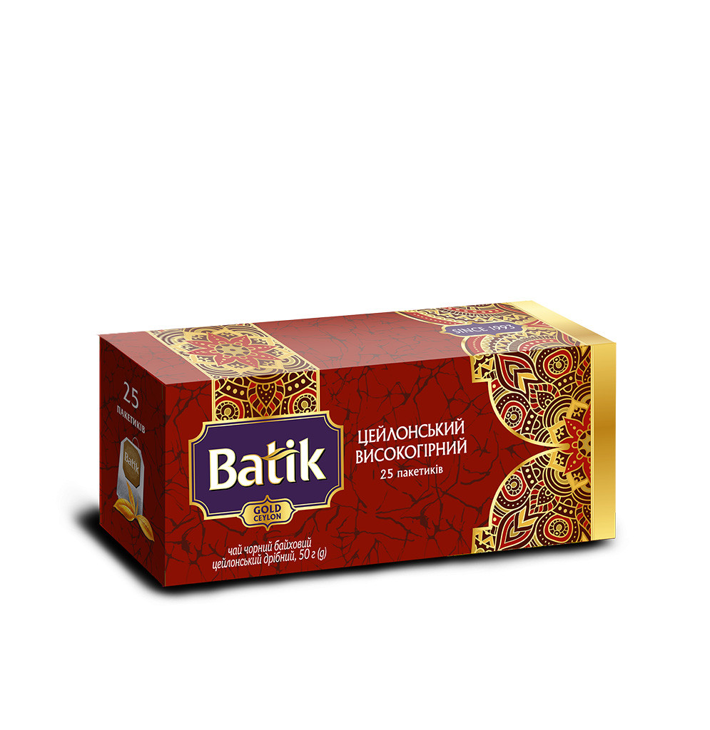 Чай Batik Gold чорний Високогірний 25 пакетиків