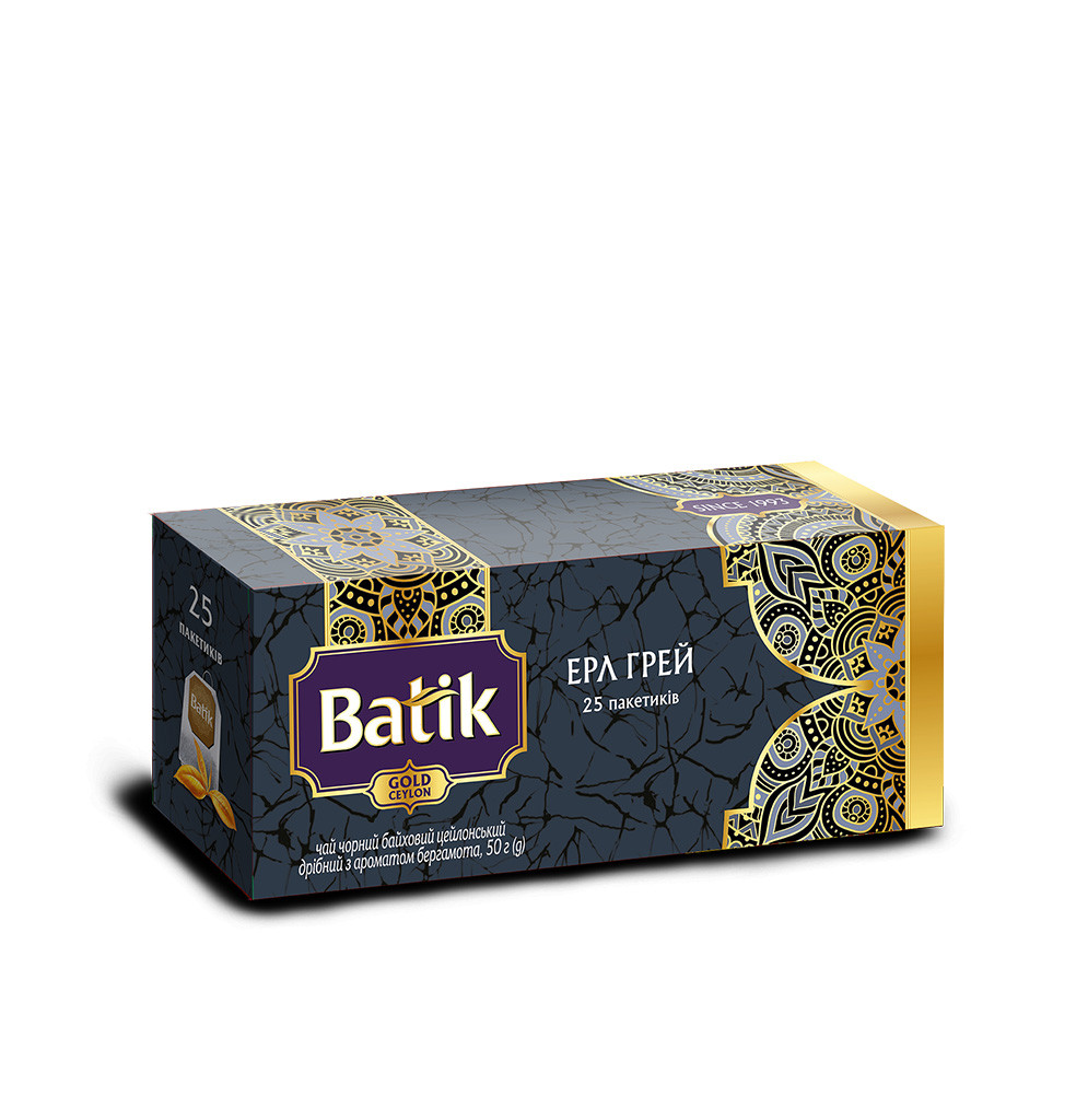 Чай чорний з бергамотом Batik Earl Grey 25 пакетиків, фото 1