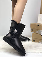 Черные кожаные женские Угги UGG Bailey Bling Black