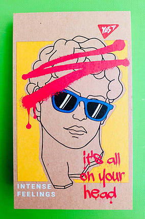 Канц Блокнот А7+/80 # склейка ”YES” /151919/ ”Intense feelings” білила, крафт (3/252), фото 1