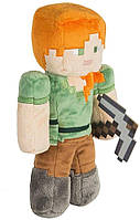 Мягкая игрушка Майнкрафт Герой Алекс с железной киркой 27 см Minecraft