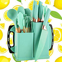 Набір кухонного приладдя 19 шт. із підставкою та ножами TS Kitchen QXF-05 кухонні аксесуари 19 Предметів