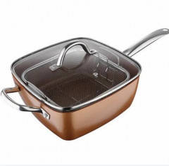 Сковорідка-фритюрниця квадратна з кришкою TOP KITCHEN BN-8001