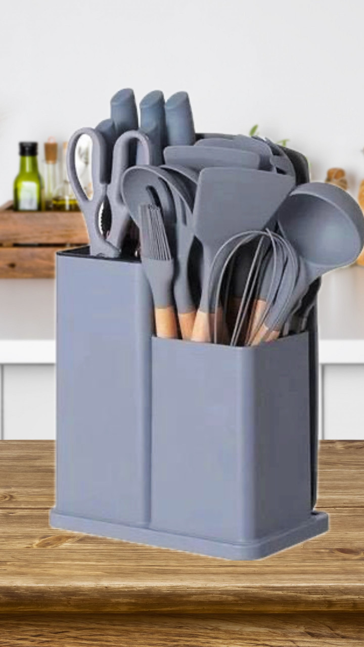 Набір кухонного приладдя 19 шт. із підставкою та ножами TS Kitchen QXF-05 кухонні аксесуари 19 Предметів