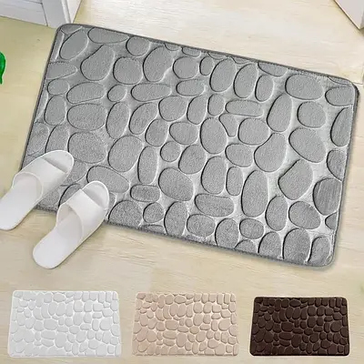 Килимок у ванну 60 * 40 см. Сірий, стильний, антиковзний, водопоглинальний
