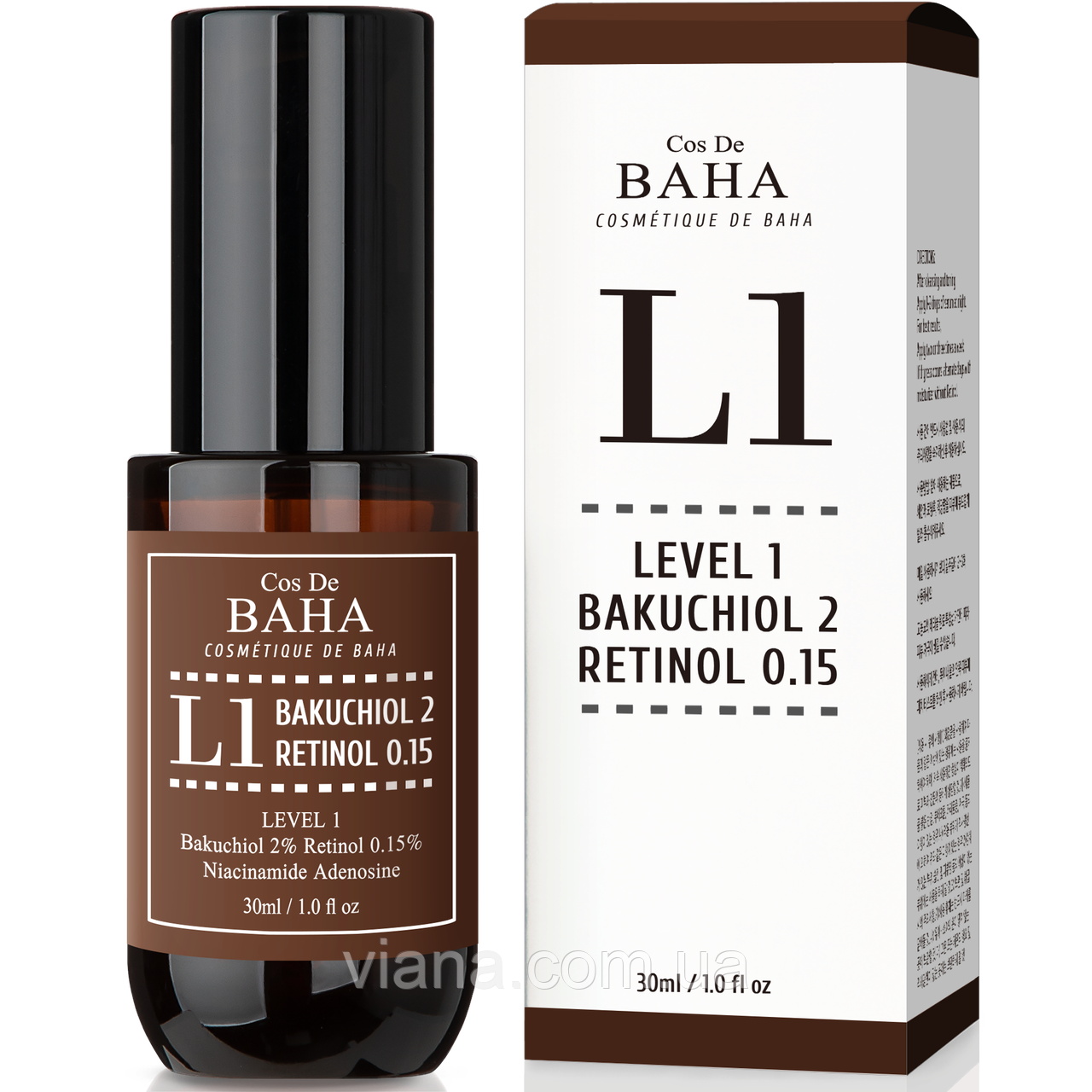 Сироватка з бакучіолом та ретинолом Cos De BAHA L1 Bakuchiol & Retinol Serum 30ml