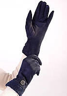 Перчатки женские Anjela сенсорные велюровые синие