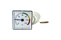 Термометр для котла SD Plus SD176, квадратний 45х45 мм, 0-120 °C, з капіляром L = 1000 мм