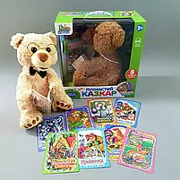 Ведмедик казкар FT 0034  аудіо-казка, 25см, плюш, звук українська, 8 карток, на батарейках, в коробці, 31-31,5 см, фото 4