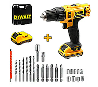 Аккумуляторная дрель-шуруповерт DeWalt 24v 5Ah Мощный Надежный Шуруповерт девалт с набором бит и инструментов