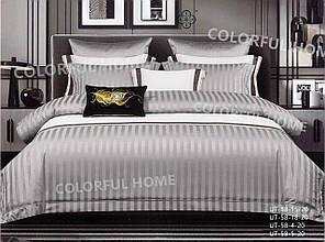 Постільна білизна New Italy Stripe Satin — світло сірий