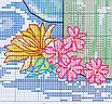 Набір для вишивання за нанесеною на канву схемою "Flowers blooming". AIDA 14CT printed 31*32 см, фото 5