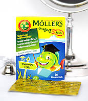 Омега-3 і Вітамін D,Меллер рибки (Moller's Omega-3 Fish 36 таблеток у формі рибок