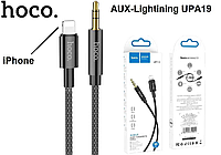 Аудіо кабель Aux Hoco UPA19 3.5mm to Lightning (1m) (Чорний)