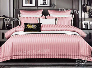Постільна білизна New Italy Stripe Satin - рожевий