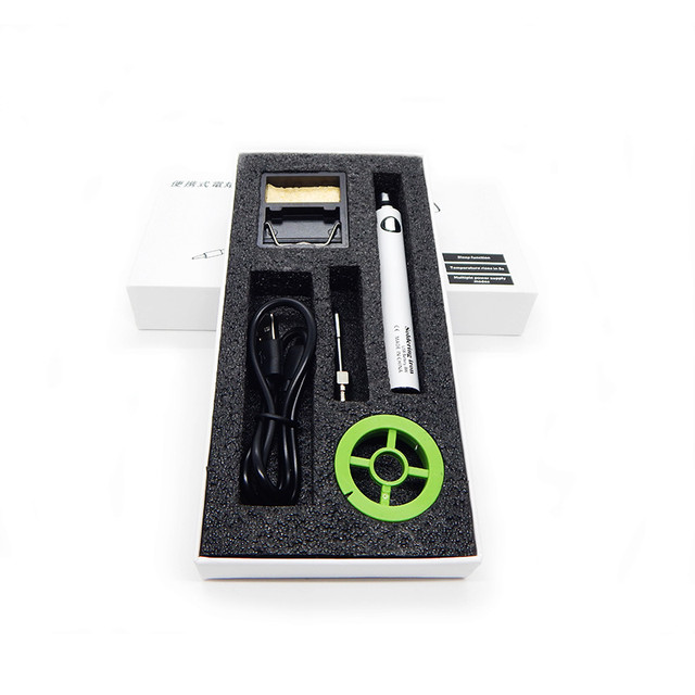 Паяльник з вбудованим акумулятором + USB кабель, підставка під паяльник, припой і пенал