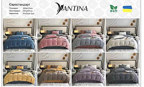 Тепла велюрова постільна білизна Antina Євро - сірий, фото 3