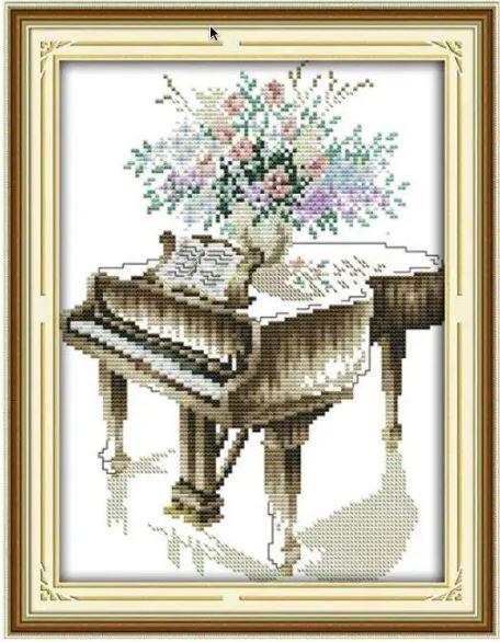 Набір для вишивання за нанесеною на канву схемою "Grand piano". AIDA 14CT printed, 22*30 см