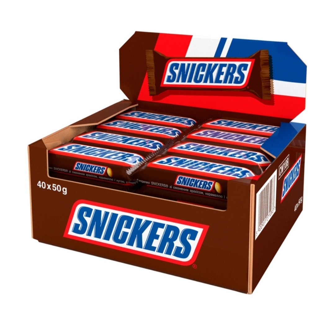 Батончики Snickers упаковка 40 шт x 50 г (ID#2006195166), цена: 830 ...