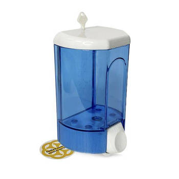 Ємність для рідкого мила 1100 мл, настінний, синій, біла кнопка Afacan Plastik