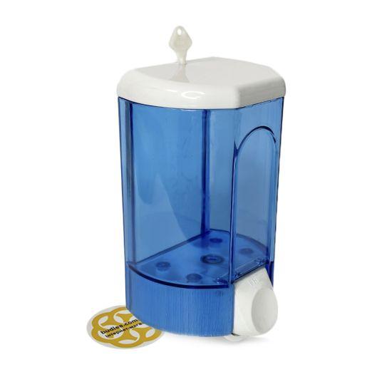 Ємність для рідкого мила 1100 мл, настінний, синій, біла кнопка Afacan Plastik, фото 1