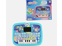 Интерактивный музыкальный голубой планшет для малышей "TK Group", с LED экраном и пианино, УКРАИНСКАЯ ОЗВУЧКА